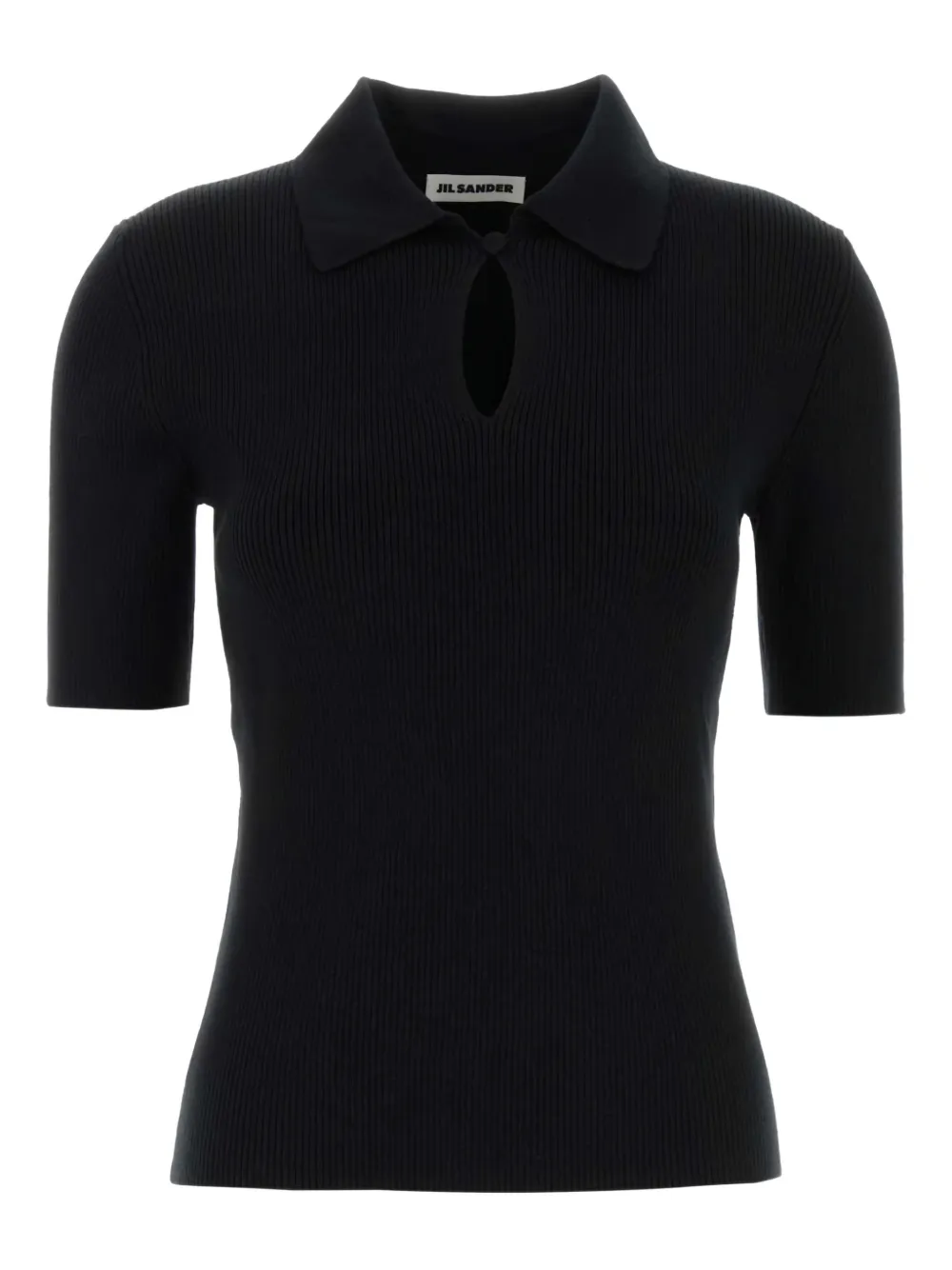 Jil Sander Keyhole wool polo shirt - Nero