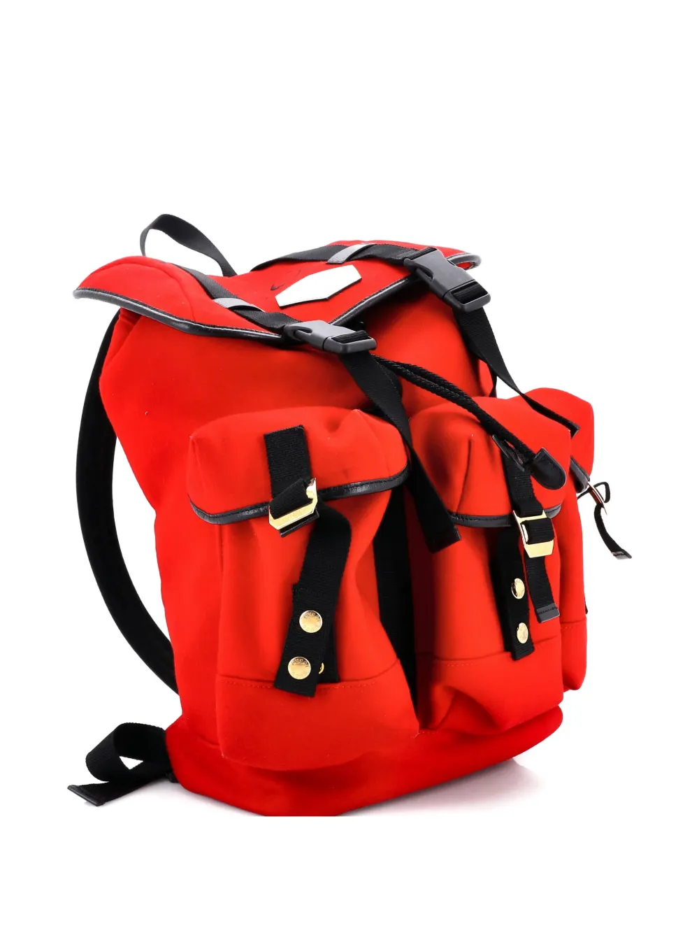 GUCCI Pre-owned Aria 100th Anniversary Off The Grid Embroidered Felt With Leather Backpack In Blue