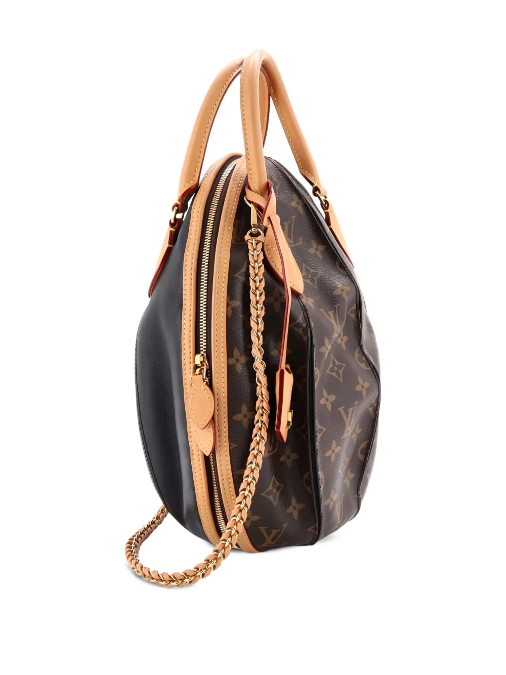 Egg Souple Bag Monogram Canvas And Leather Satchel