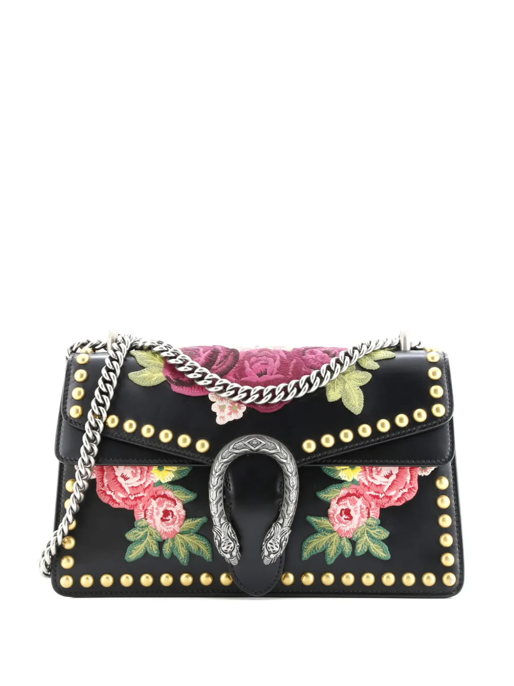 Gucci Pre-Owned Dionysus Bag Embroidered Studded Leather Small shoulder bag - Nero