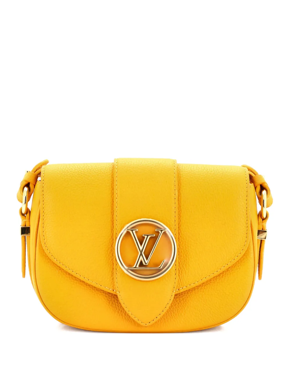 Pre-owned Louis Vuitton Lv Pont 9 Soft Bag Leather Pm Crossbody Bag In Yellow