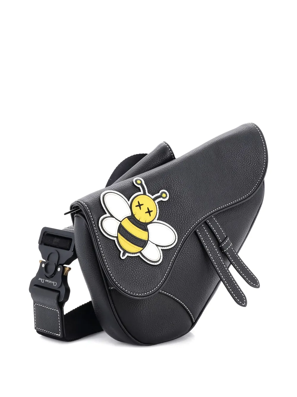 KAWS Saddle Leather with Applique crossbody bag