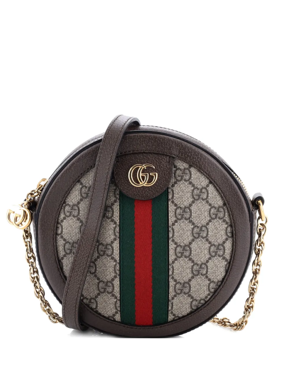 Gucci Pre-Owned Ophidia Round Shoulder Bag GG Coated Canvas Mini crossbody bag – Brown