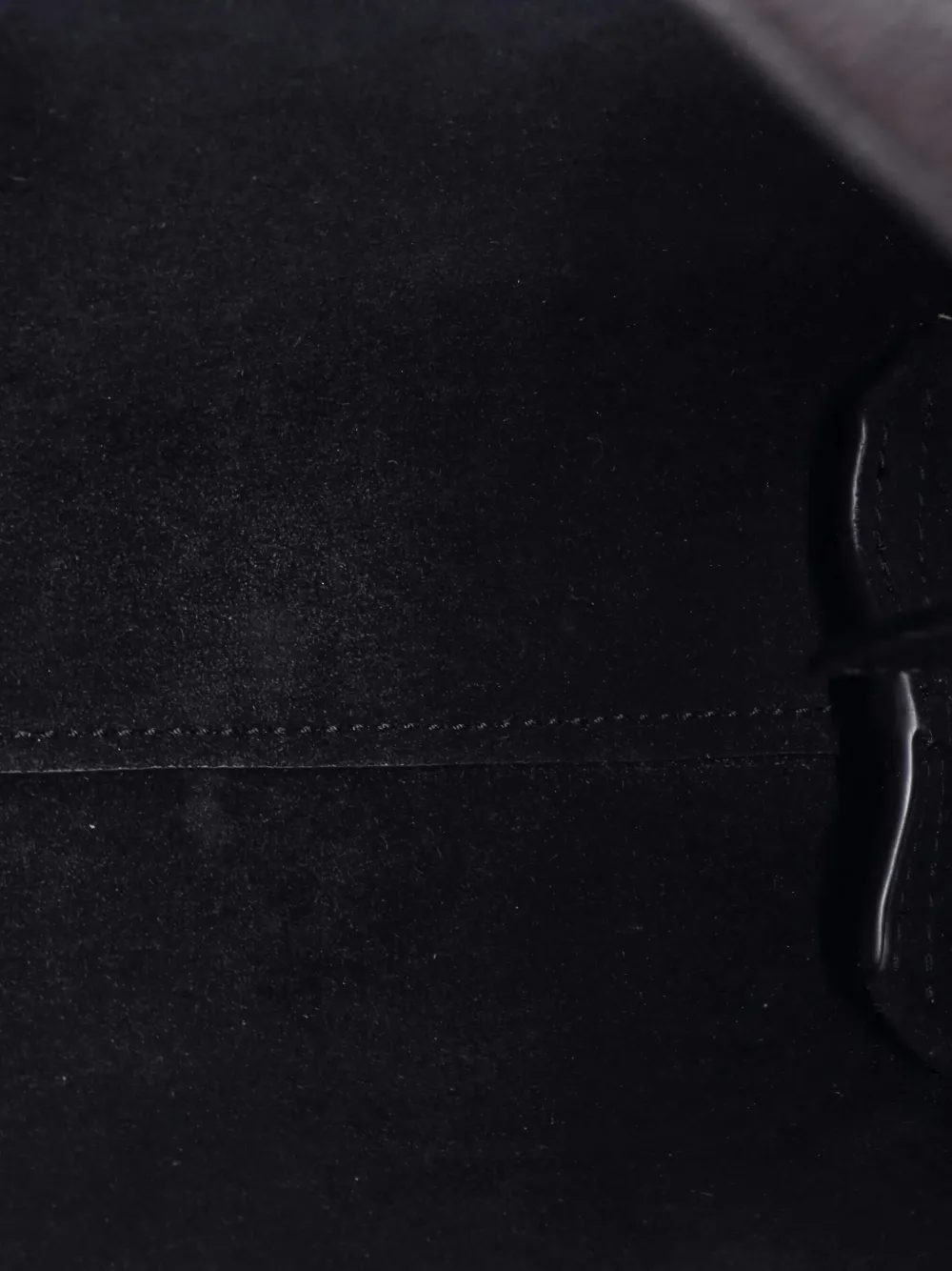 Pre-owned Saint Laurent Shopper Leather Toy Tote Bag In Black