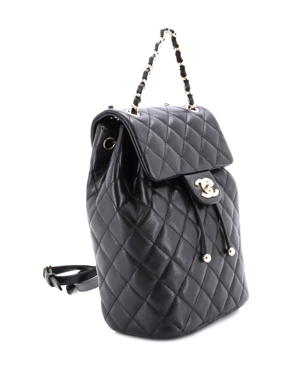 CHANEL Pre-owned Urban Spirit Nm Quilted Caviar Mini Backpack In Black