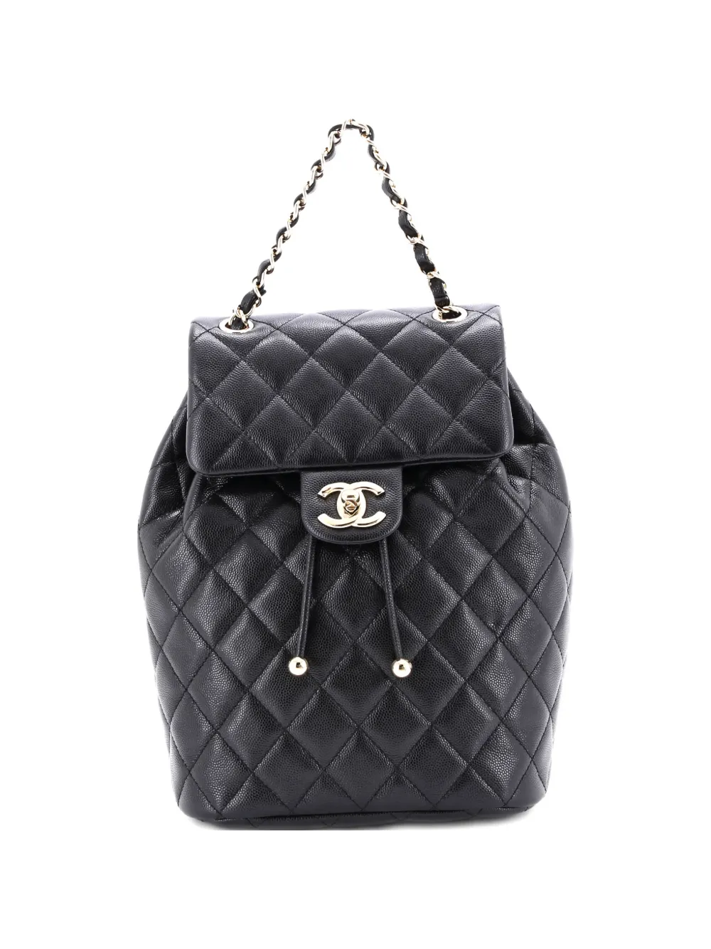 CHANEL Pre-owned Urban Spirit Nm Quilted Caviar Mini Backpack In Black