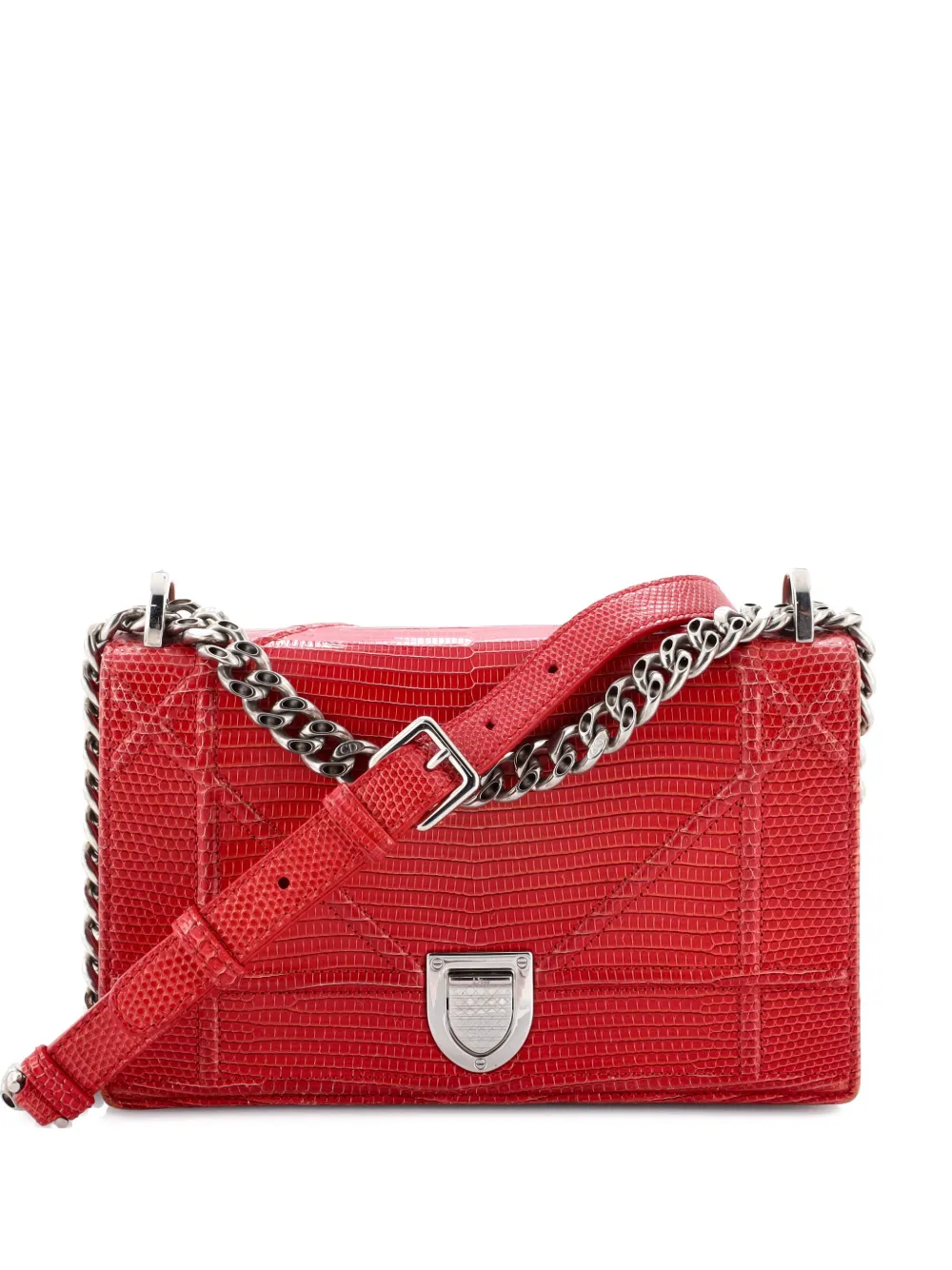 Christian Dior Pre-Owned Diorama Flap Bag Lizard Small crossbody bag - Rosso
