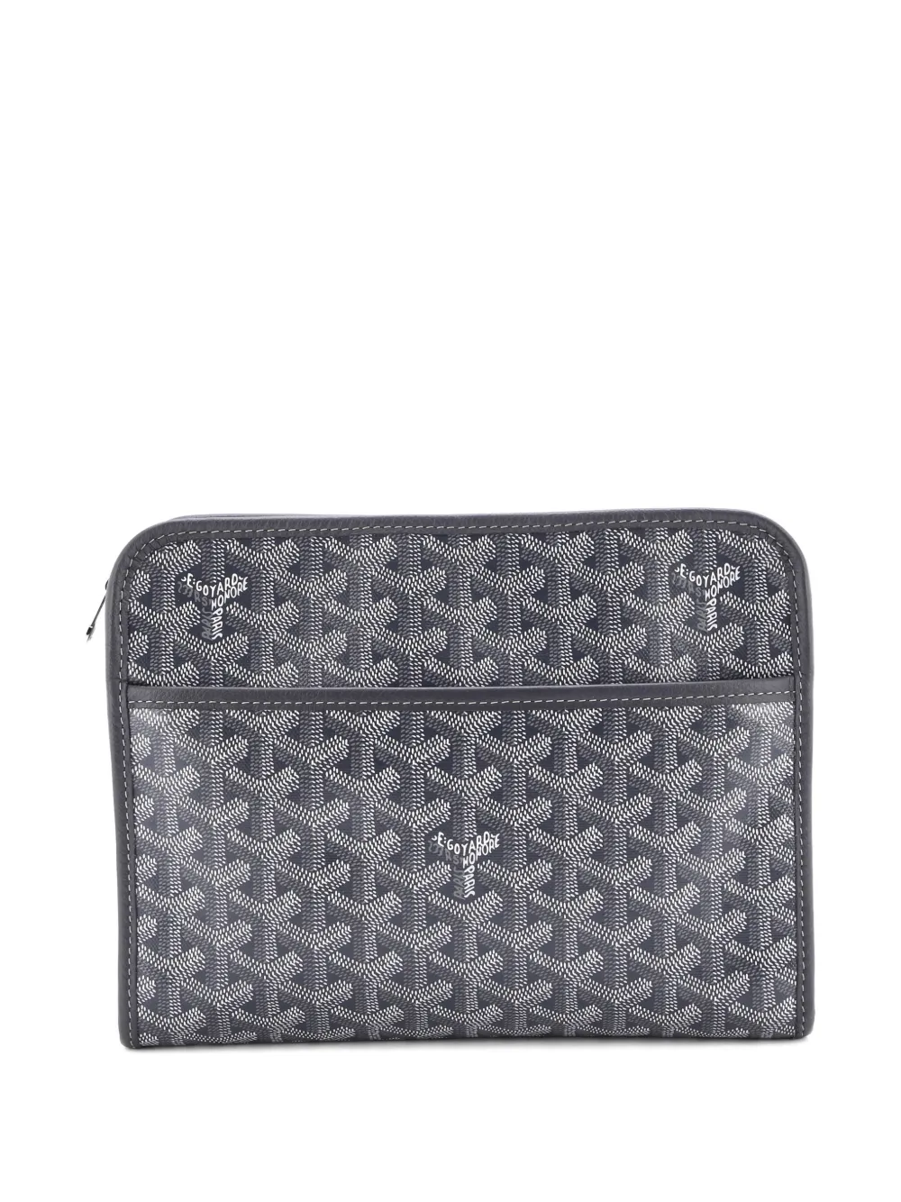GOYARD Pre-owned Jouvence Toiletry Coated Canvas Gm Pouch In Gray