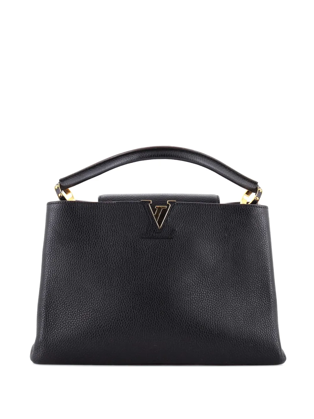 Click to view more detailed imagery on our partner's website Pre-owned Louis Vuitton Capucines Bag Leather Mm Satchel In Black
