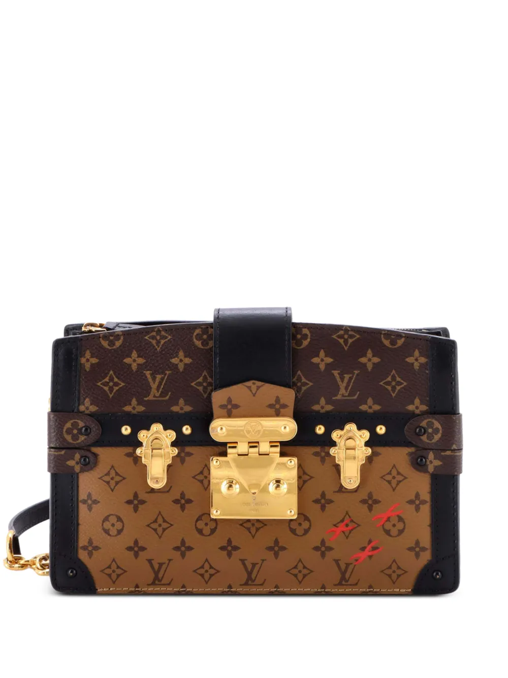 Louis Vuitton Pre-Owned Trunk Reverse Monogram Canvas clutch bag | Black | Image 1
