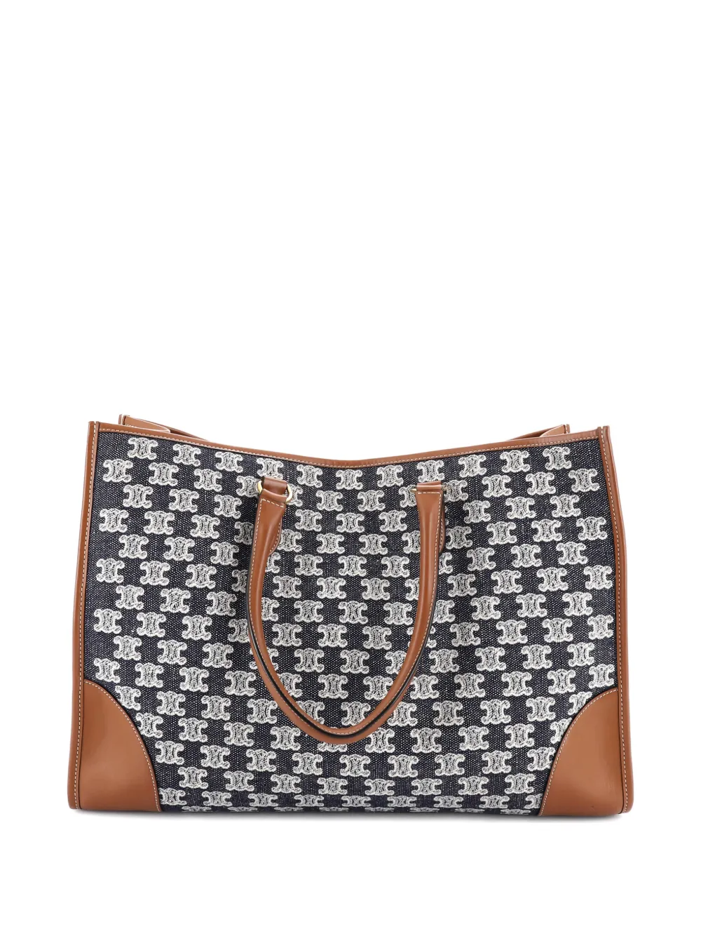 Pre-owned Celine Horizontal Cabas Triomphe Canvas Tote Bag In Blue