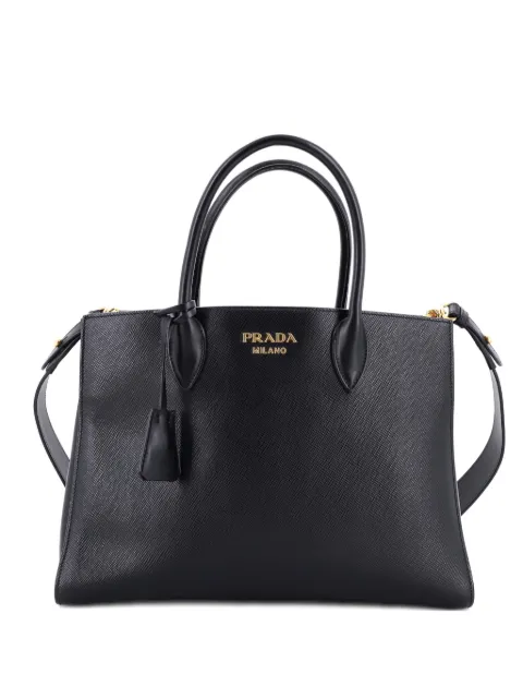 Prada Pre-Owned Side Pleat Saffiano Leather Large tote bag