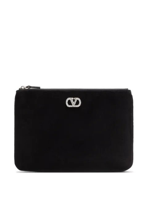 Valentino Garavani bolsa de mano VLogo Signature de terciopelo con aplique de joya