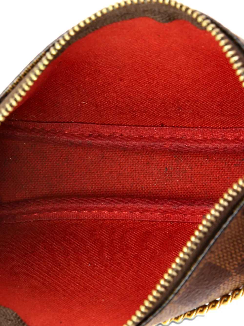 Pre-owned Louis Vuitton Pochette Accessoires Damier Mini Clutch Bag In Brown