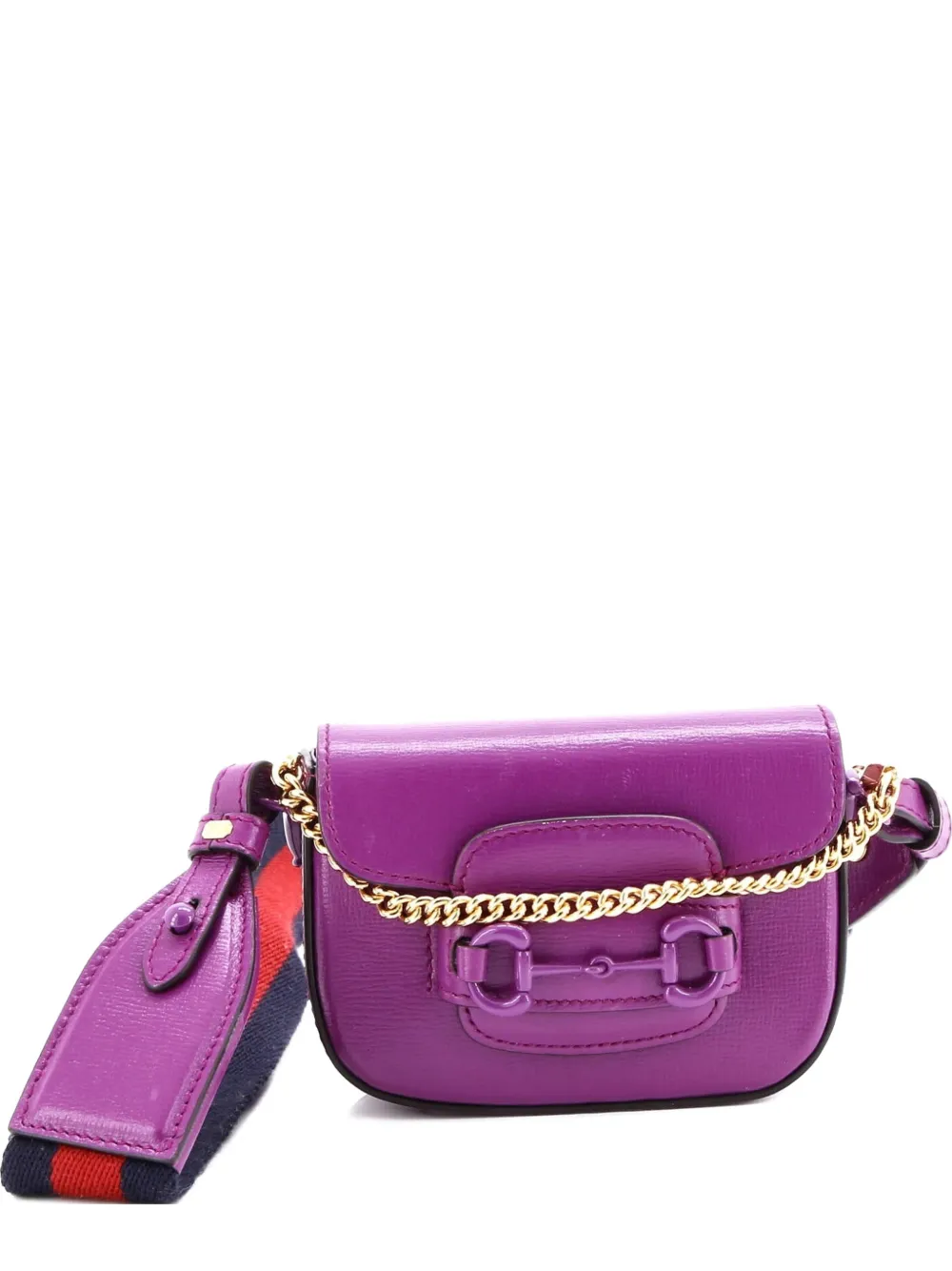 Gucci Pre-Owned Borsa a tracolla Horsebit 1955 super mini in pelle - Viola