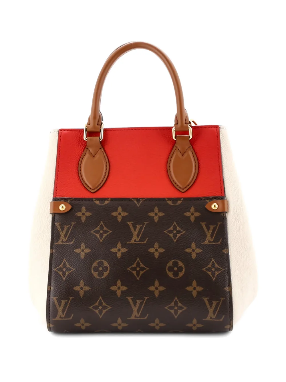 Pre-owned Louis Vuitton Fold Tote Monogram Canvas And Leather Pm Satchel In Multi