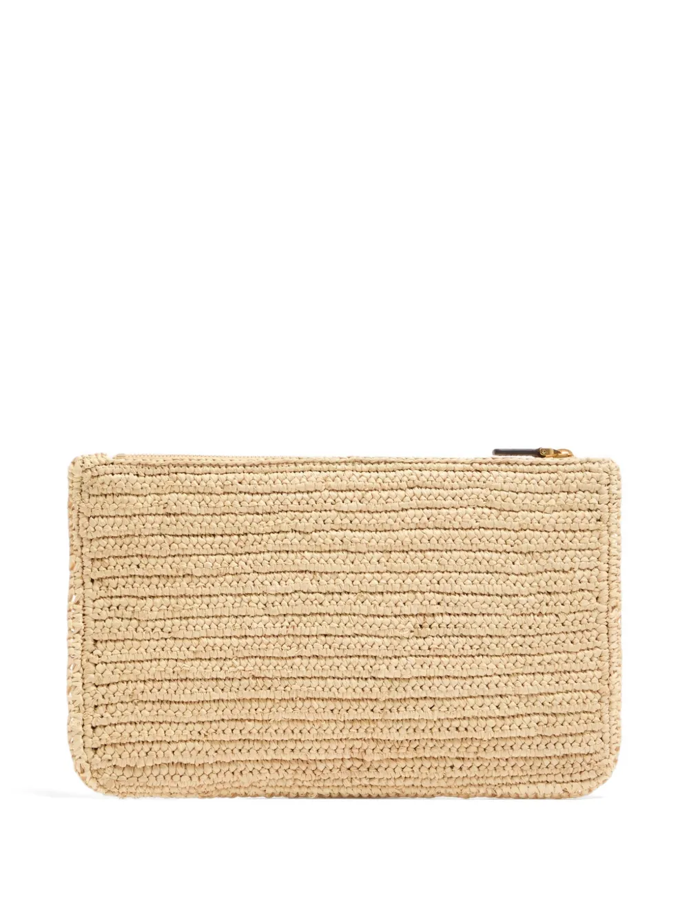 Valentino Garavani Raffiachat raffia clutch met borduurwerk Beige