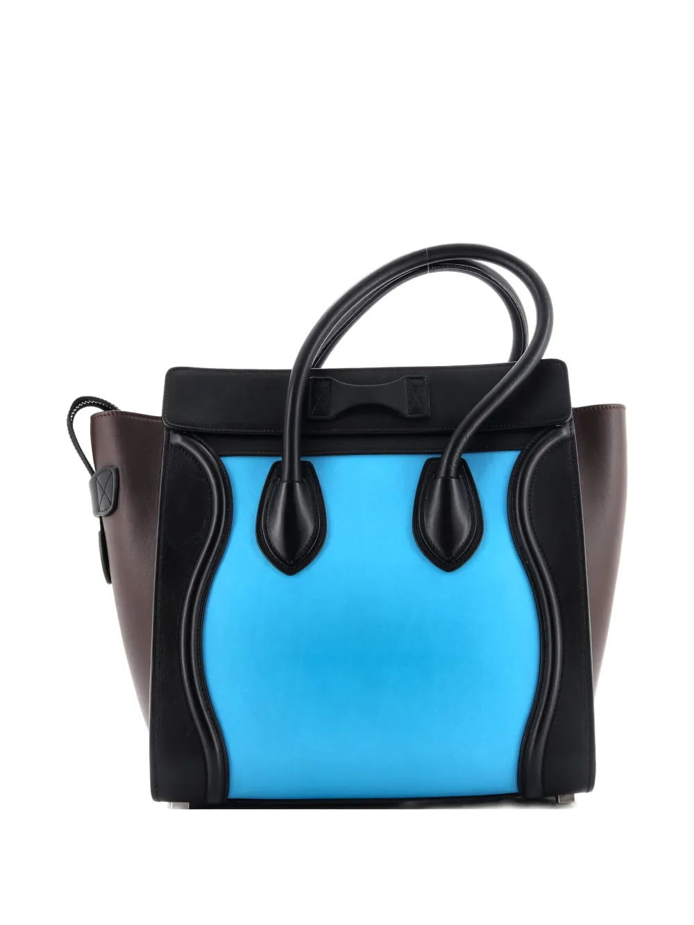 CELINE Pre-owned Tricolor Luggage Bag Nubuck Micro Tote Bag In Multi