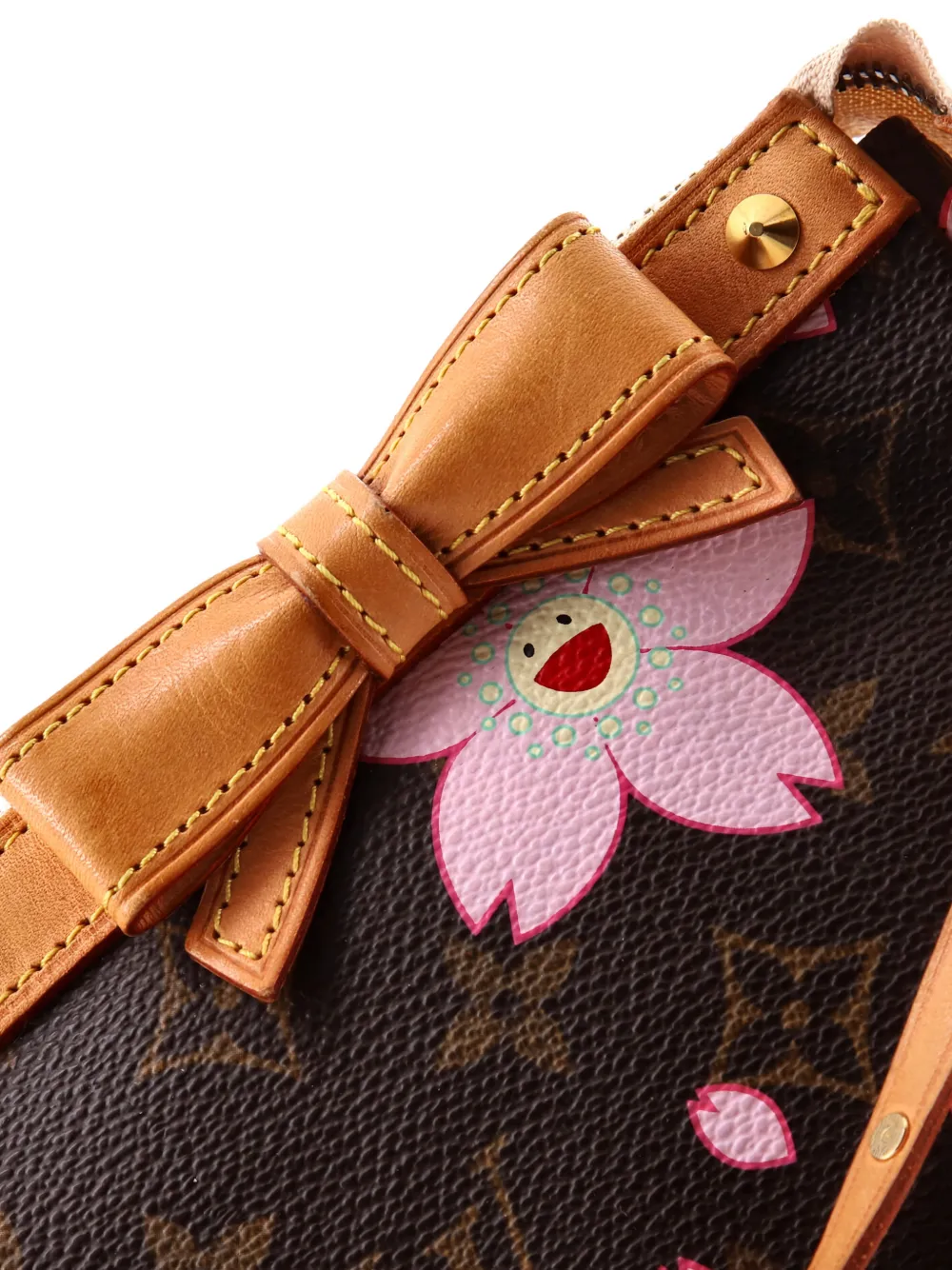Click to view more detailed imagery on our partner's website Pre-owned Louis Vuitton Pochette Accessoires Limited Edition Cherry Blossom Monogram Clutch Bag In Brown