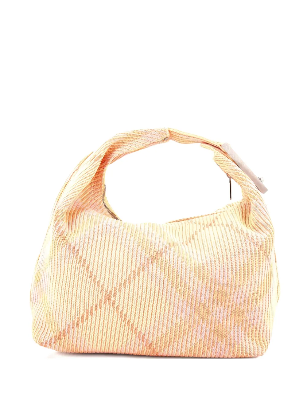 Burberry Pre-Owned Peg Handle Bag Knit Check Fabric Medium hobo bag - Multicolore
