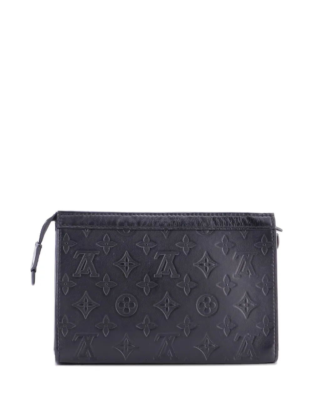 Pre-owned Louis Vuitton Gaston Wearable Wallet Monogram Shadow Leather Crossbody Bag In Black
