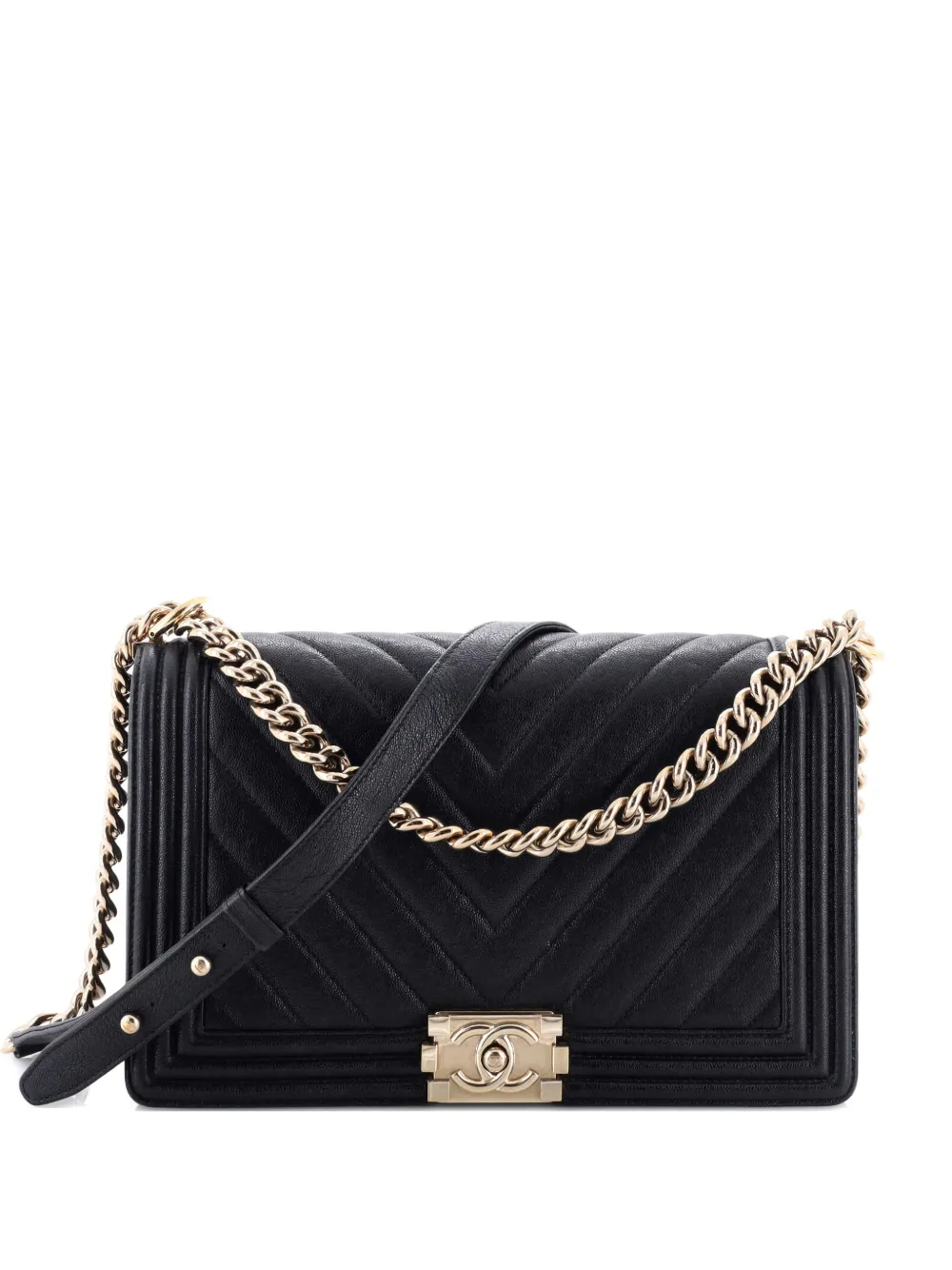 CHANEL Pre-Owned Boy Flap Bag Chevron Caviar New Medium shoulder bag - Nero