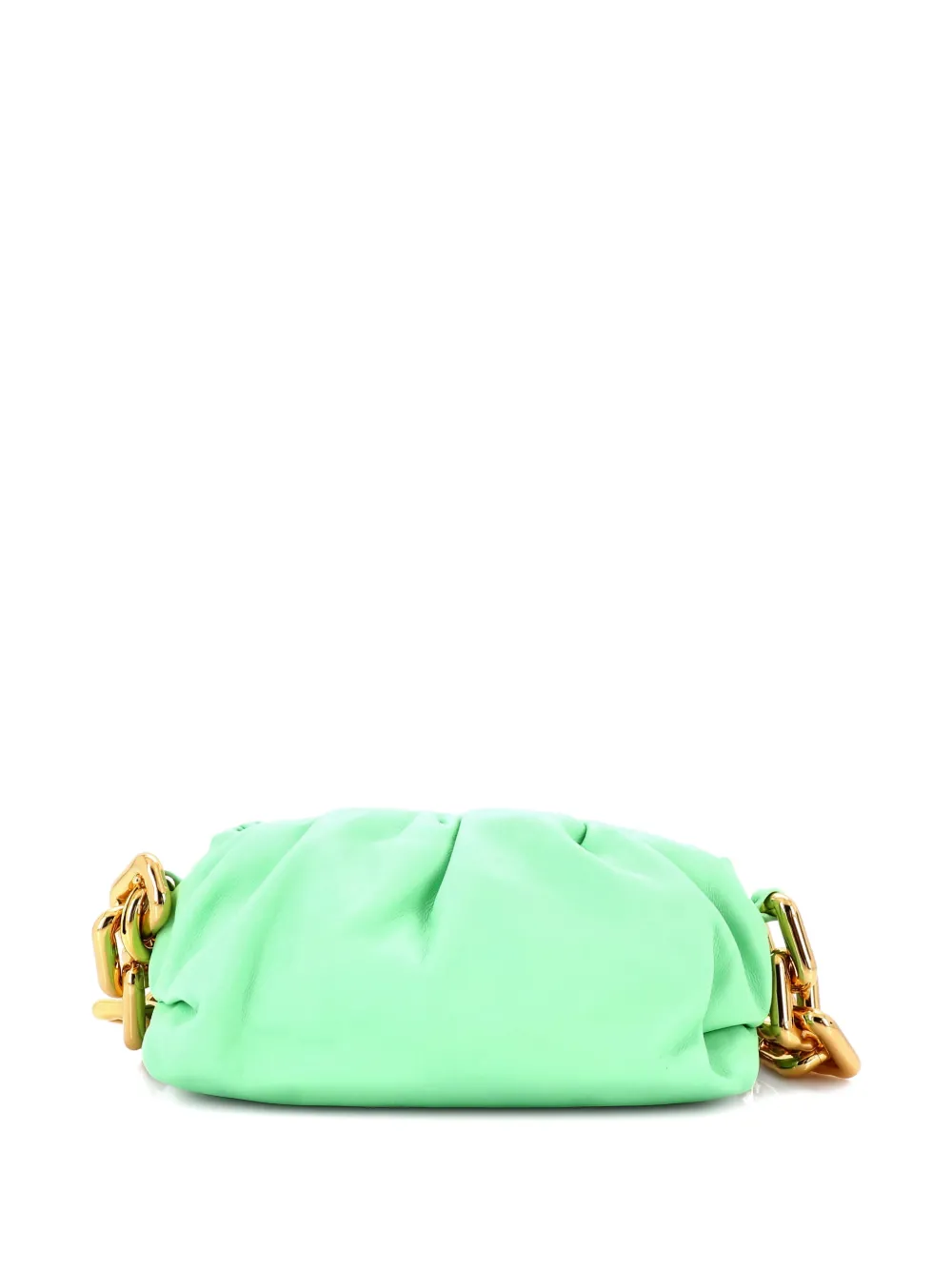 BOTTEGA VENETA Pre-owned The Chain Pouch Leather Teen Shoulder Bag In Green