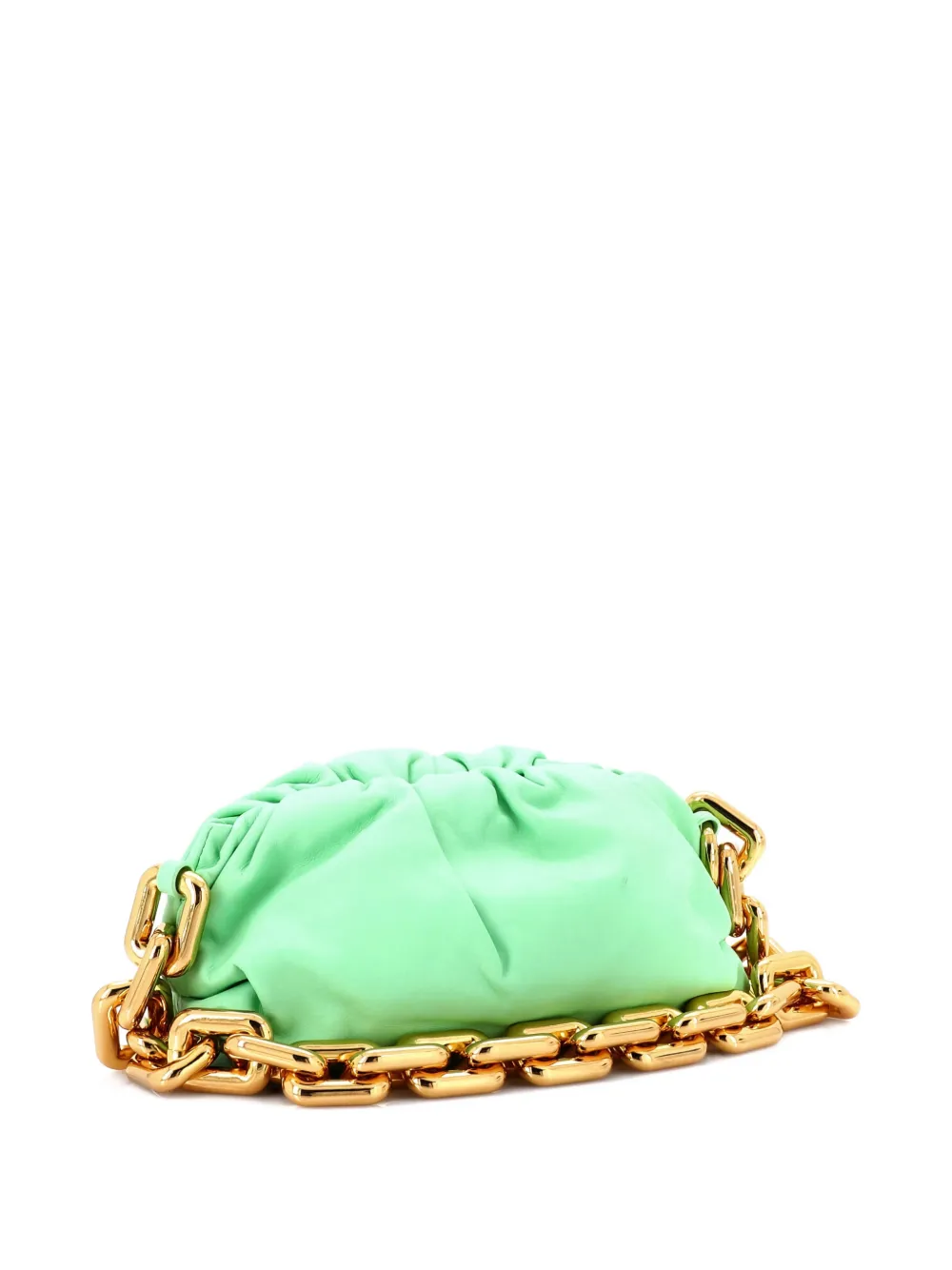 BOTTEGA VENETA Pre-owned The Chain Pouch Leather Teen Shoulder Bag In Green