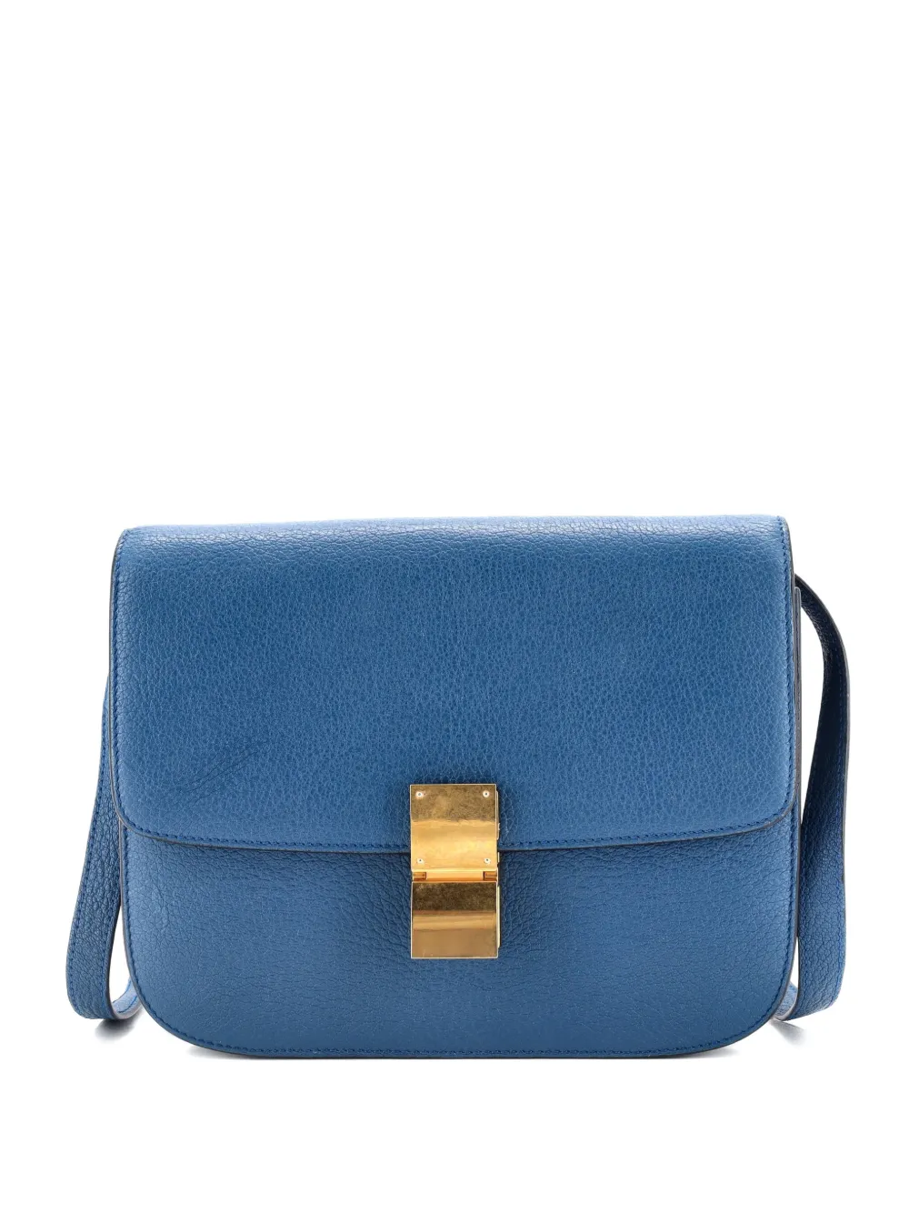Celine Pre-Owned Borsa a tracolla Classic Box media in pelle martellata - Blu