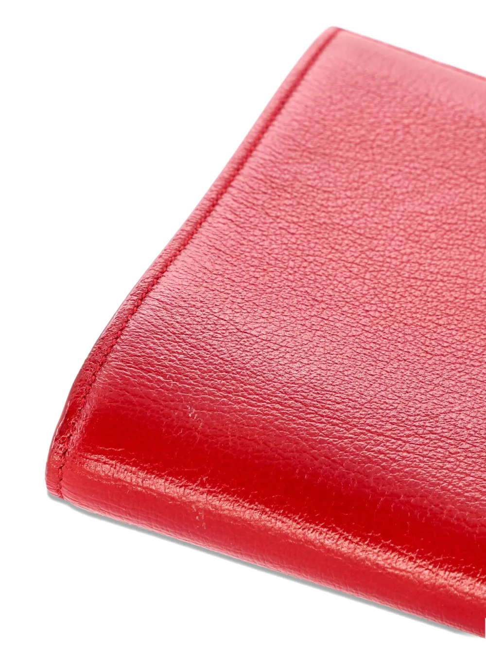SAINT LAURENT Pre-owned Belle De Jour Leather Large Clutch Bag In Red