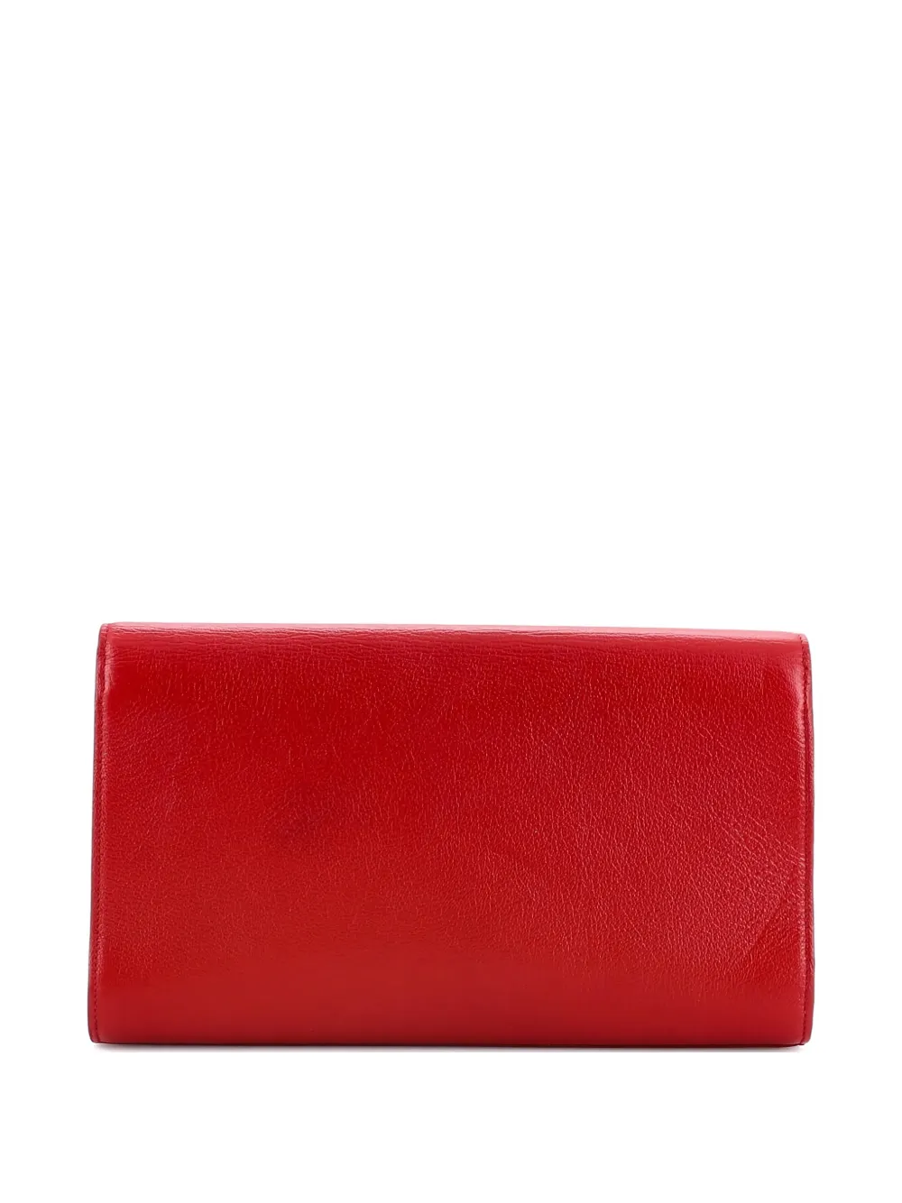 SAINT LAURENT Pre-owned Belle De Jour Leather Large Clutch Bag In Red
