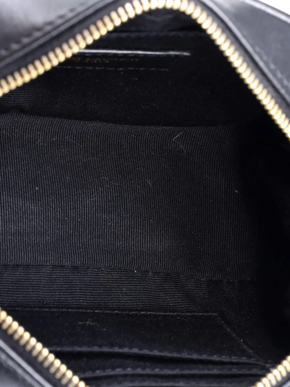 Pre-owned Saint Laurent Lou Canvas With Leather Belt Bag In Black