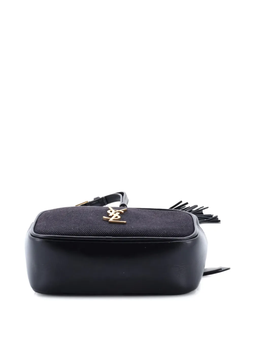 Pre-owned Saint Laurent Lou Canvas With Leather Belt Bag In Black