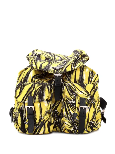 Prada Pre-Owned Double Front Pocket Printed Tessuto Medium backpack