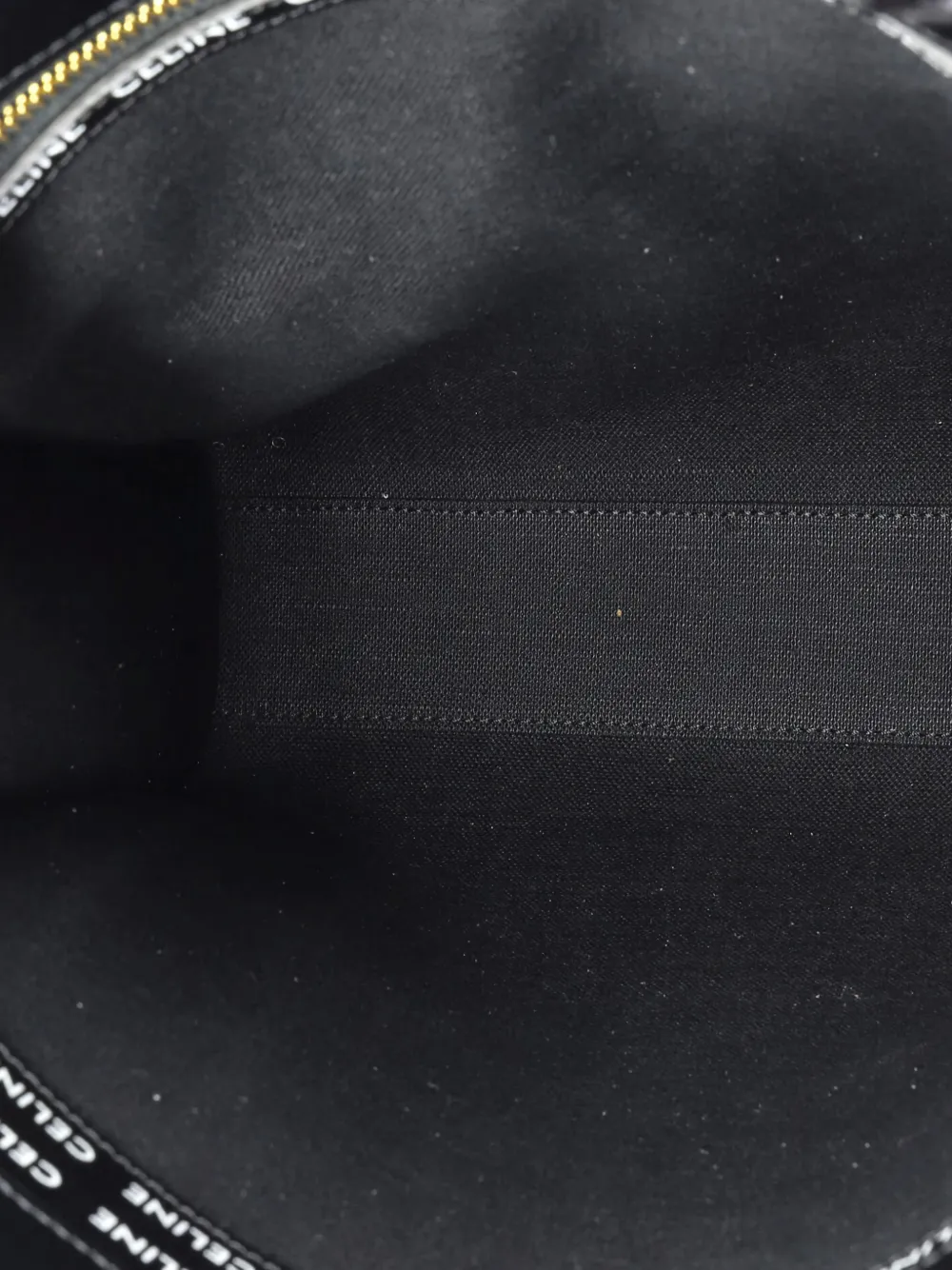 Pre-owned Celine Vertical Cabas All Over Logo Print Leather Small Tote Bag In Black