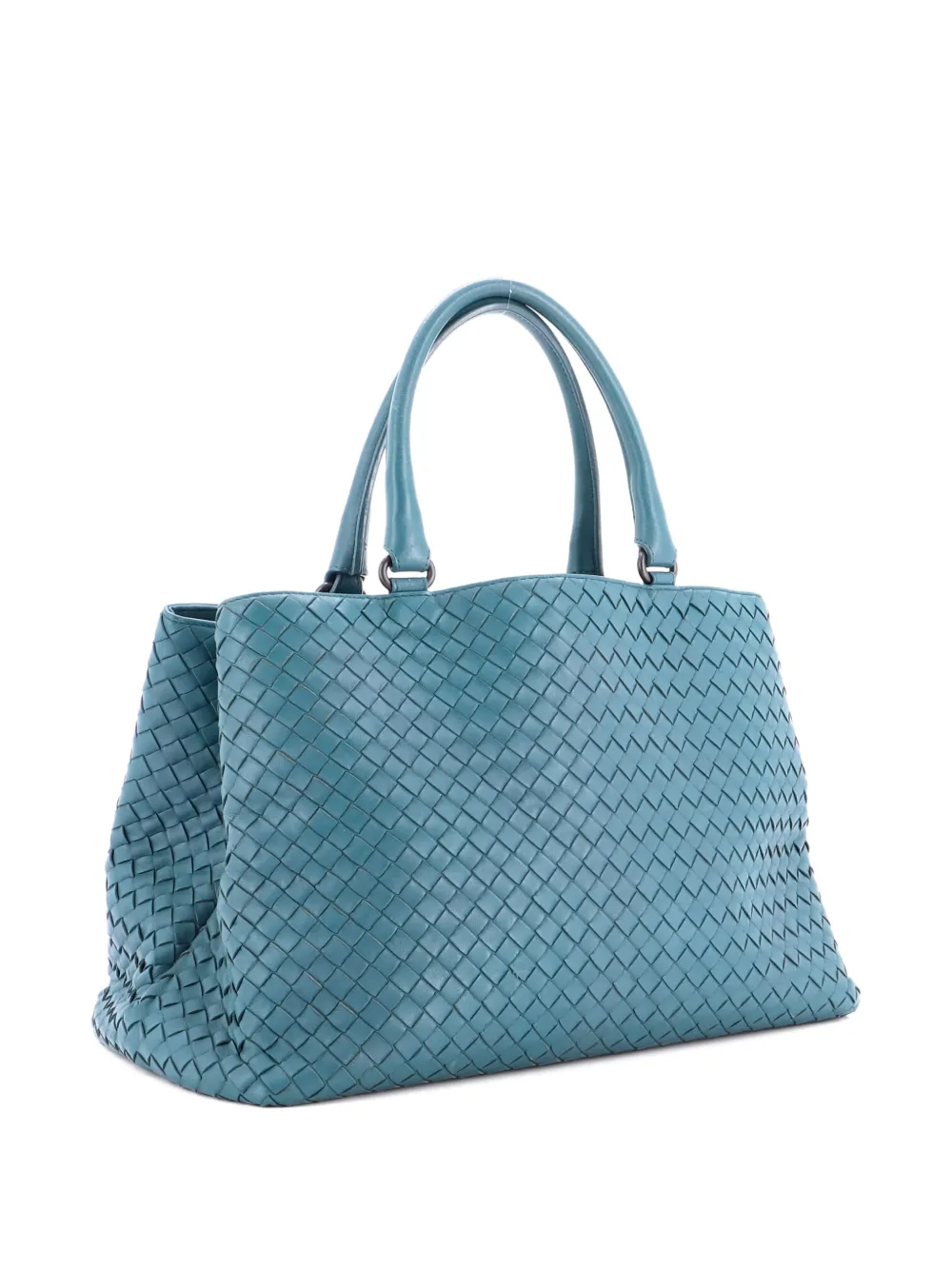 Pre-owned Bottega Veneta Milano Intrecciato Nappa Large Tote Bag In Green