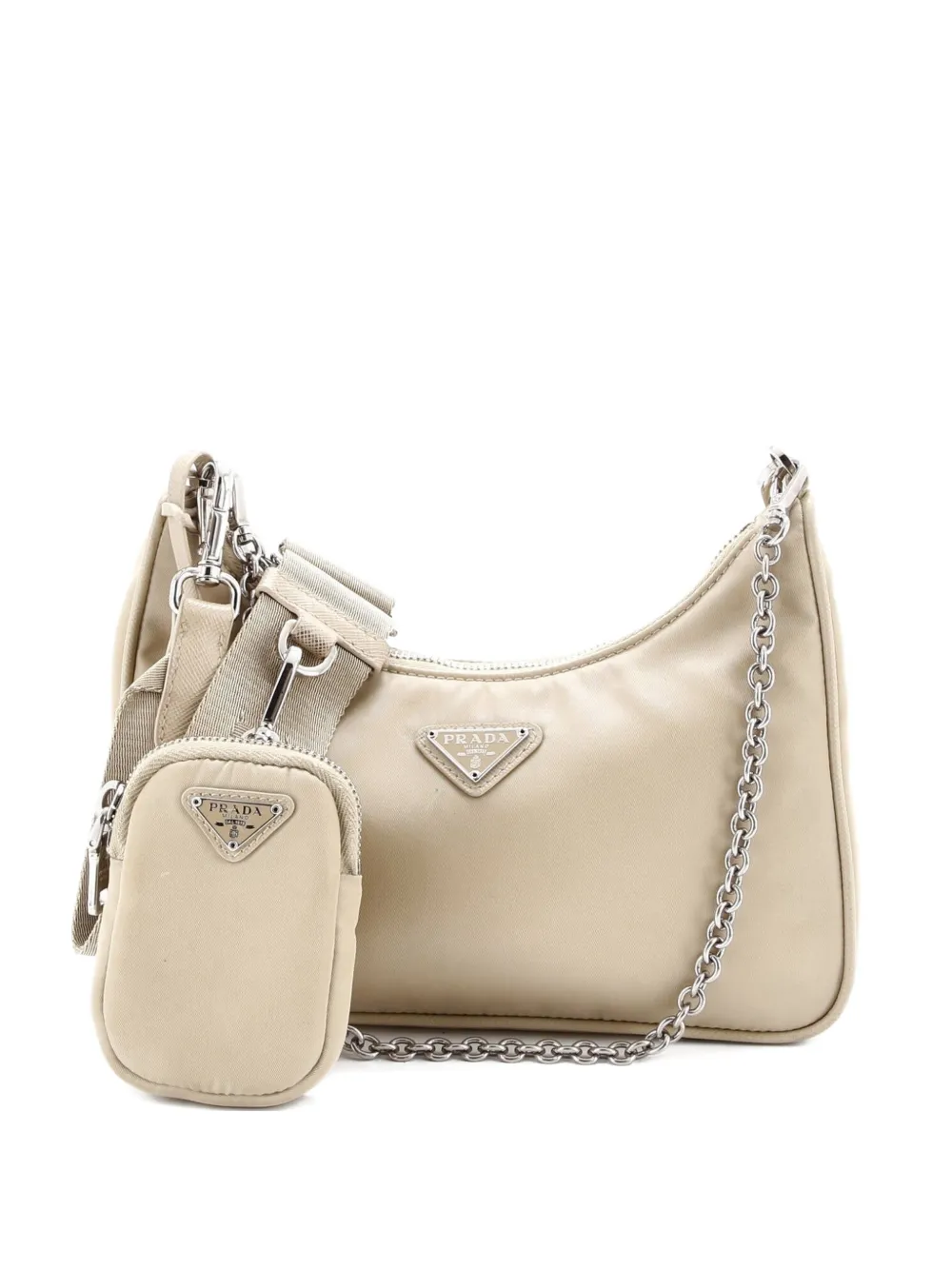 Prada Pre-Owned Borsa a spalla Re-Edition 2005 piccola in tessuto con tracolla - Toni neutri