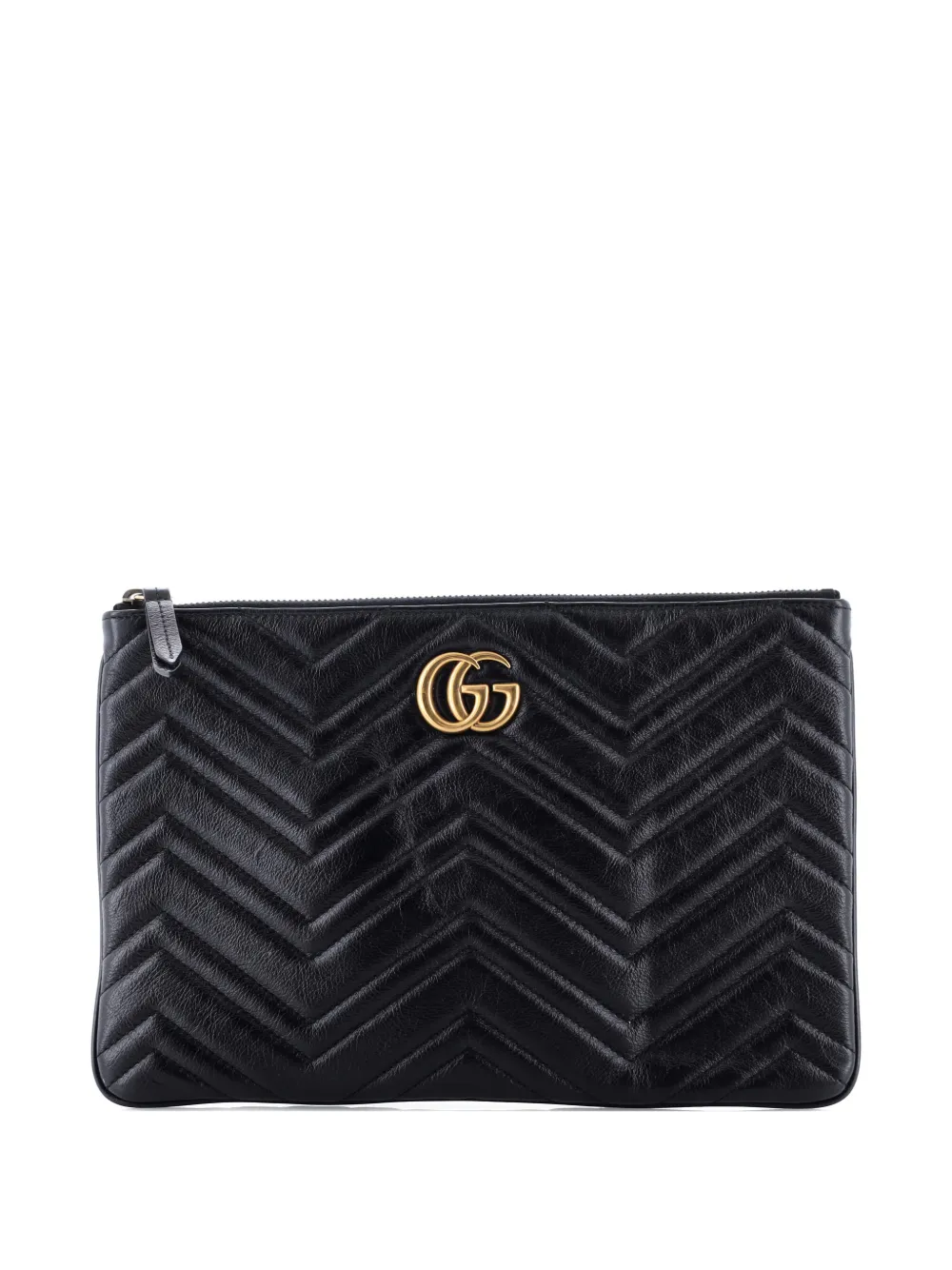 Gucci Pre-Owned GG Marmont Matelasse Leather clutch bag - Nero