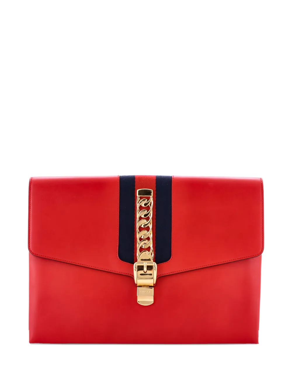 Gucci Pre-Owned Sylvie Leather Maxi clutch bag - Rosso