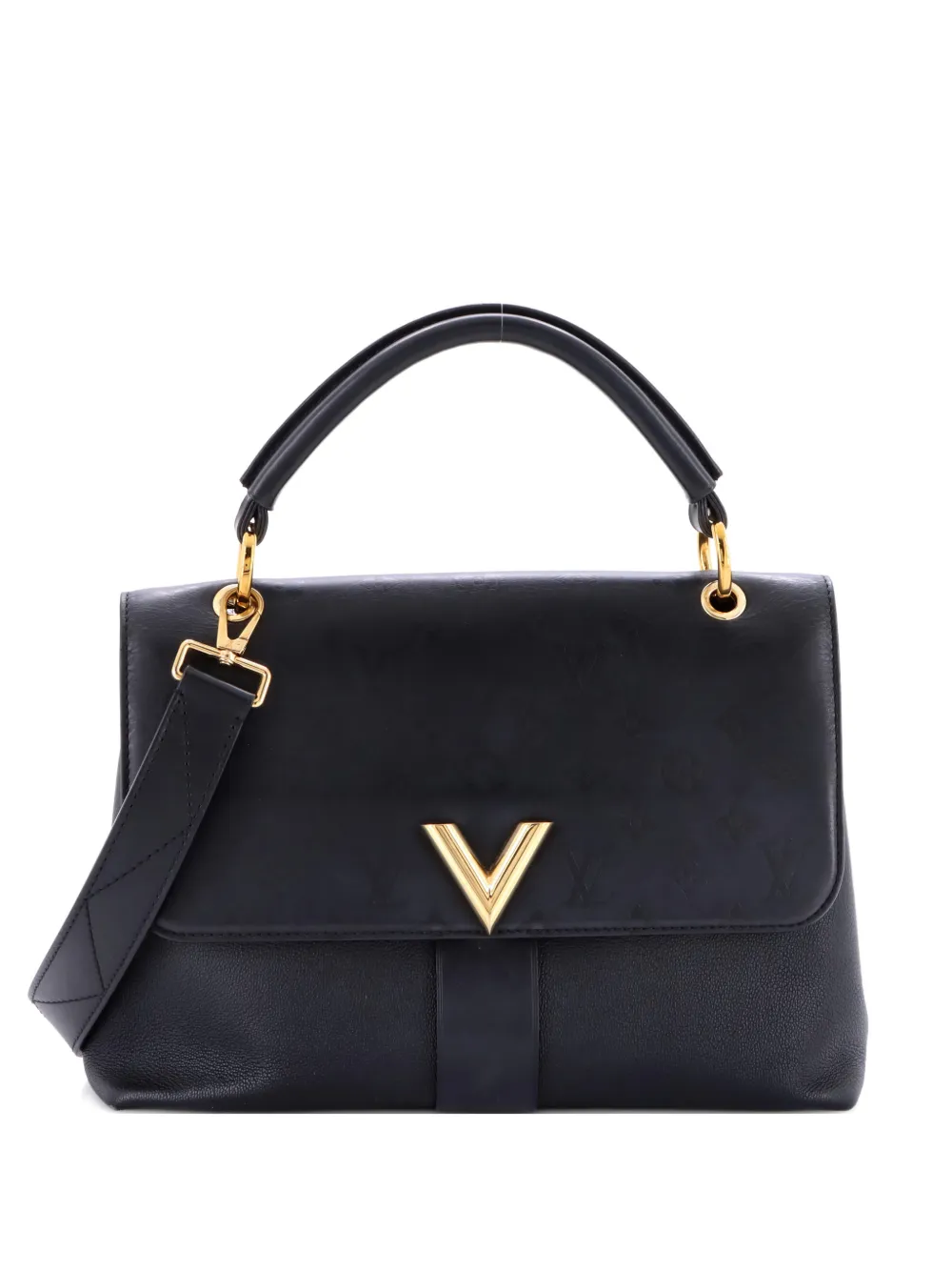 Pre-owned Louis Vuitton Very One Handle Bag Monogram Leather Satchel In Black