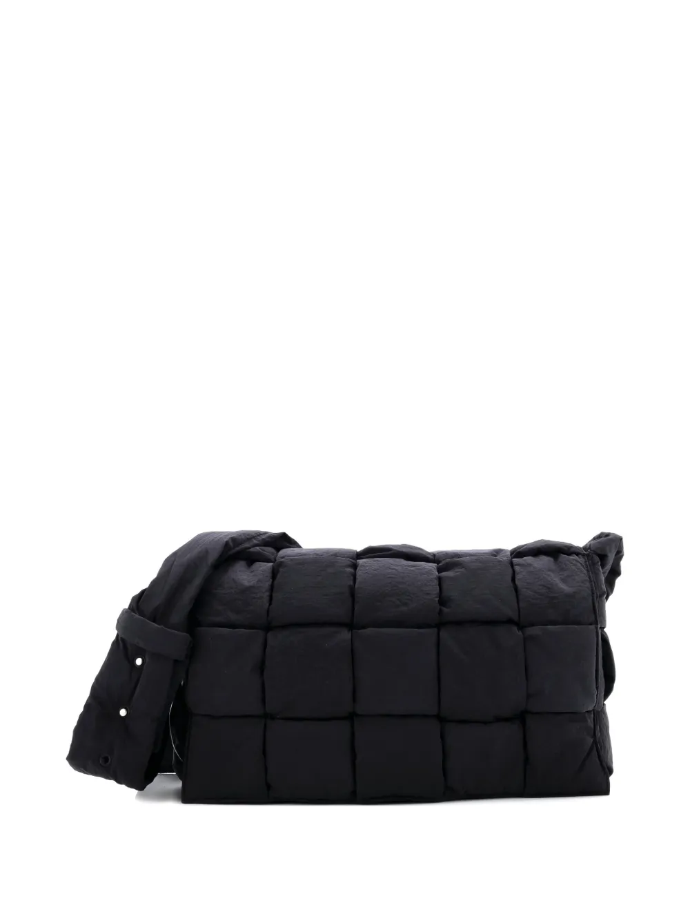 Bottega Veneta Pre-Owned Cassette Maxi Intrecciato Nylon Large crossbody bag - Nero