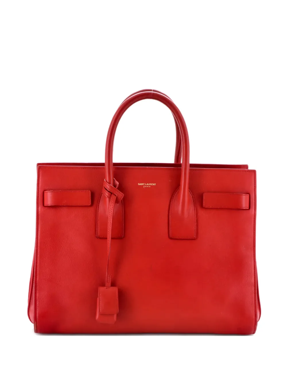 Pre-owned Saint Laurent Sac De Jour Bag Leather Small Satchel In Red