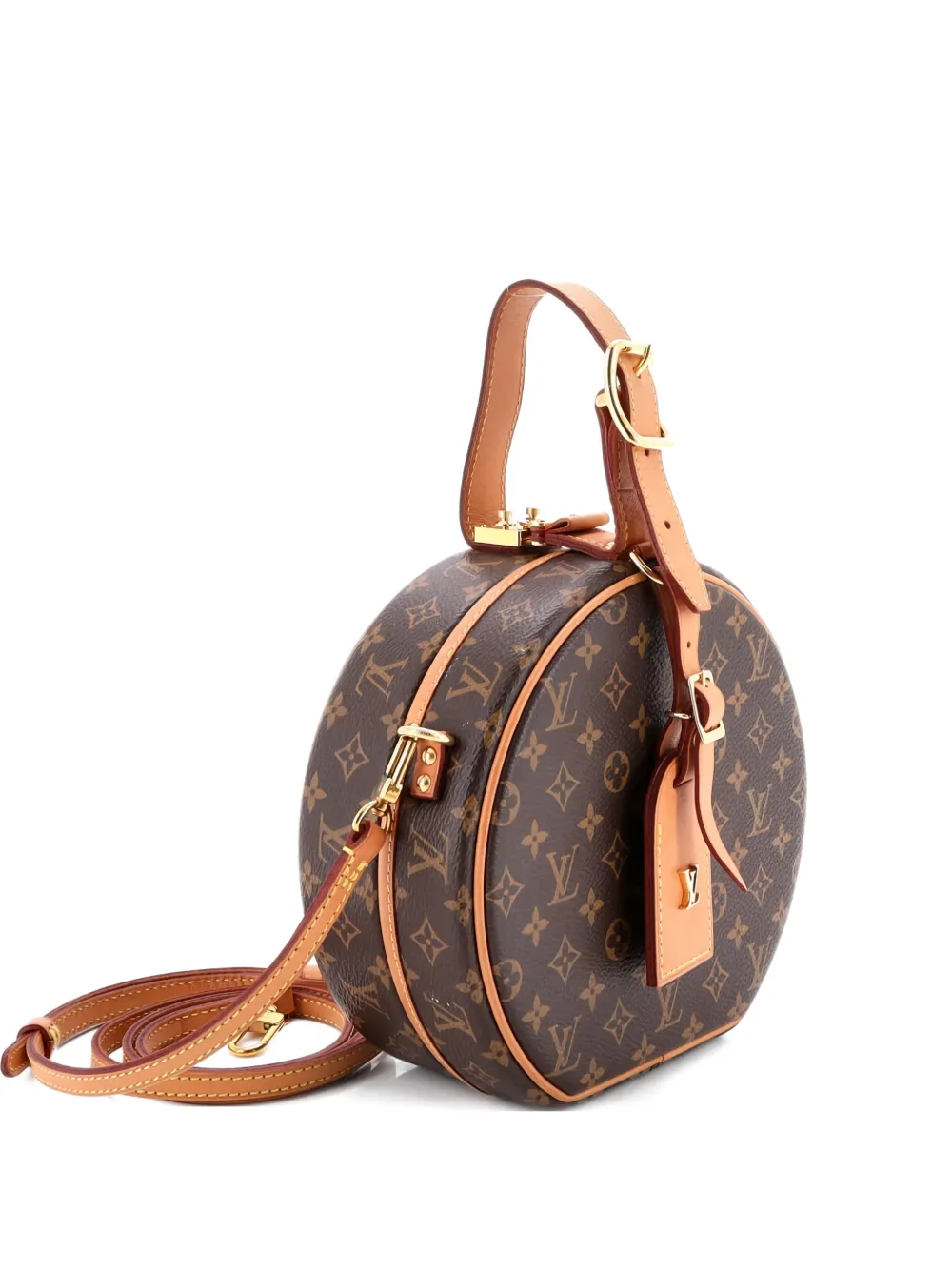Click to view more detailed imagery on our partner's website Pre-owned Louis Vuitton Petite Boite Chapeau Bag Monogram Canvas Crossbody Bag In Brown