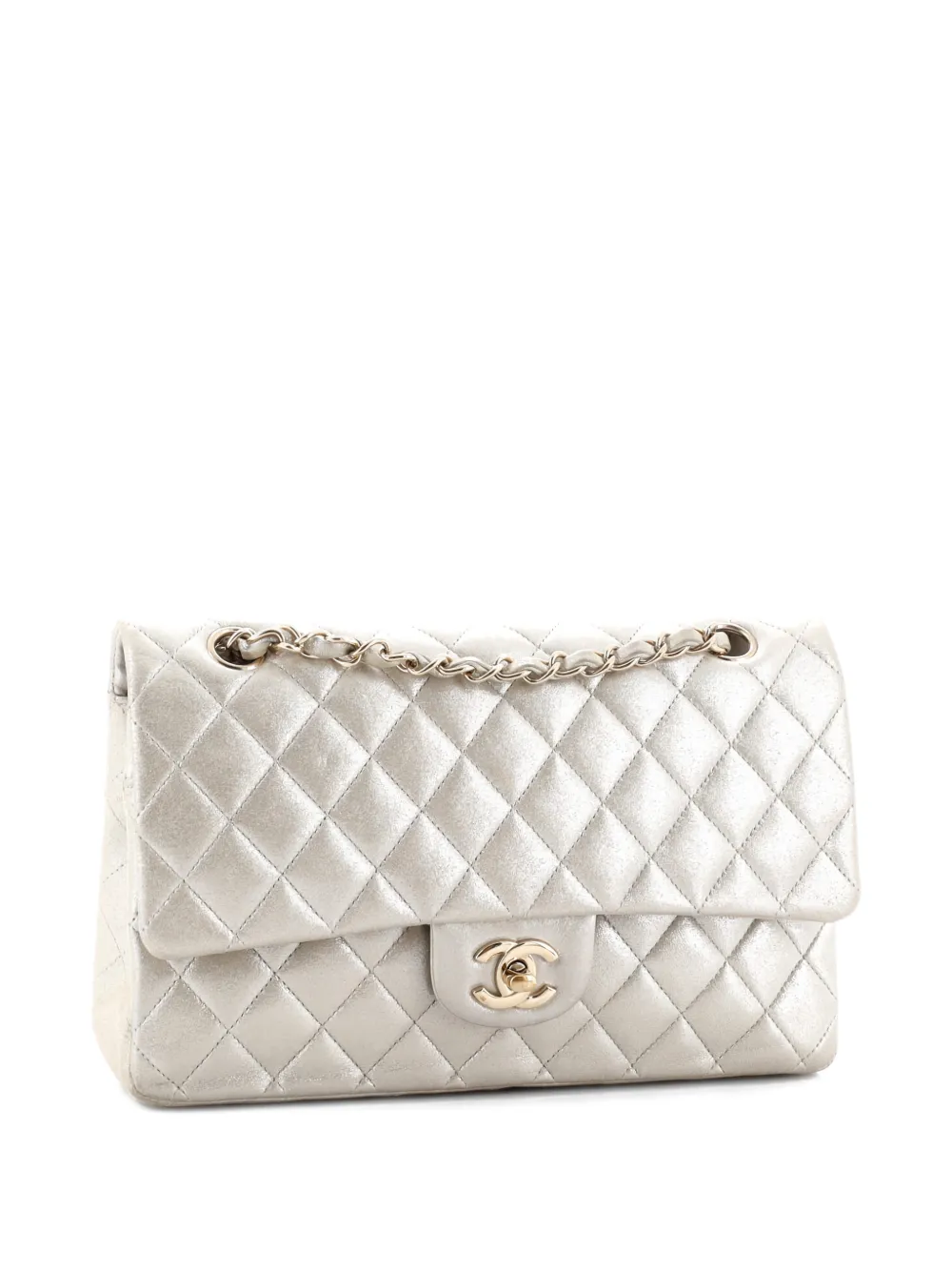Classic Double Flap Bag Quilted Metallic Lambskin Medium Shoulder Bag