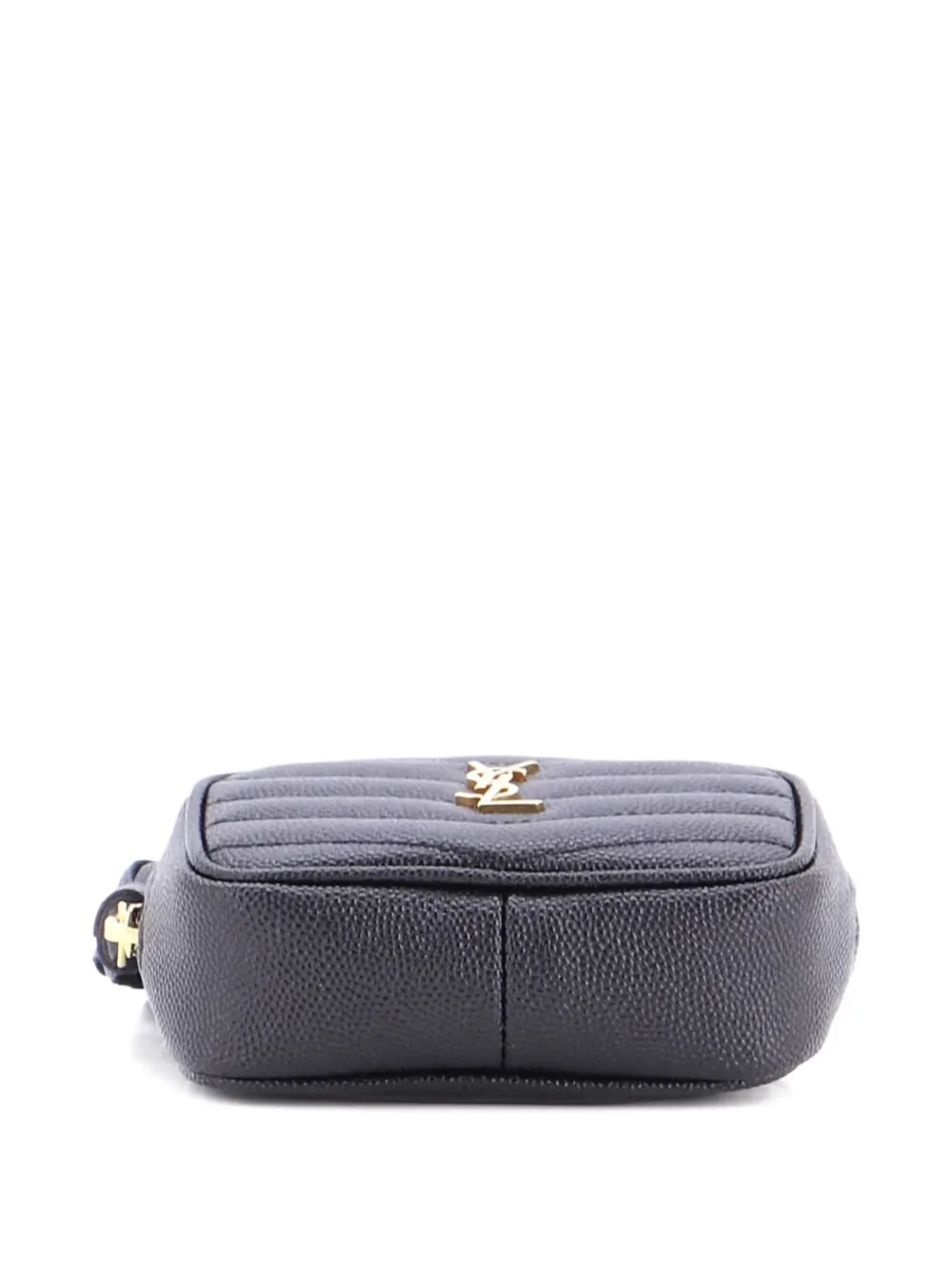 SAINT LAURENT Pre-owned Lou Camera Bag Matelasse Chevron Leather Baby Crossbody Bag In Black