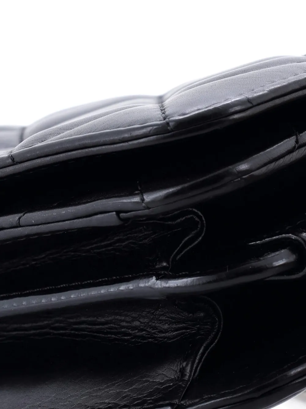 Pre-owned Chanel Cc Side Chain Full Flap Bag Quilted Calfskin Small Crossbody Bag In Black