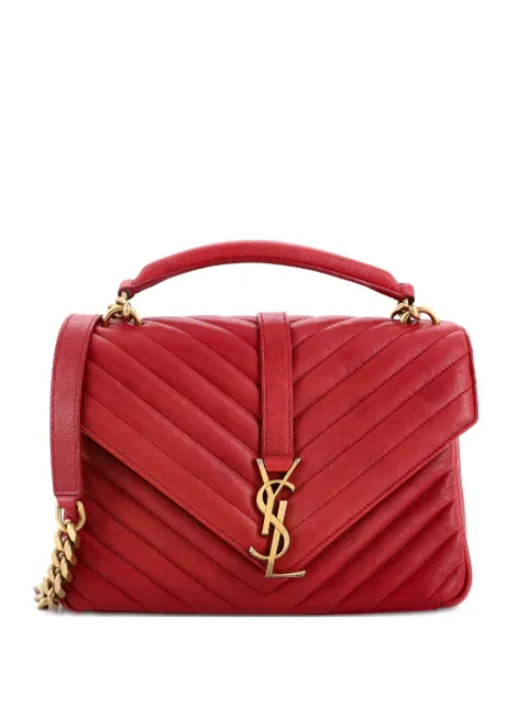 Saint Laurent Pre-Owned Classic Monogram College Bag Matelasse Chevron Leather Medium crossbody bag