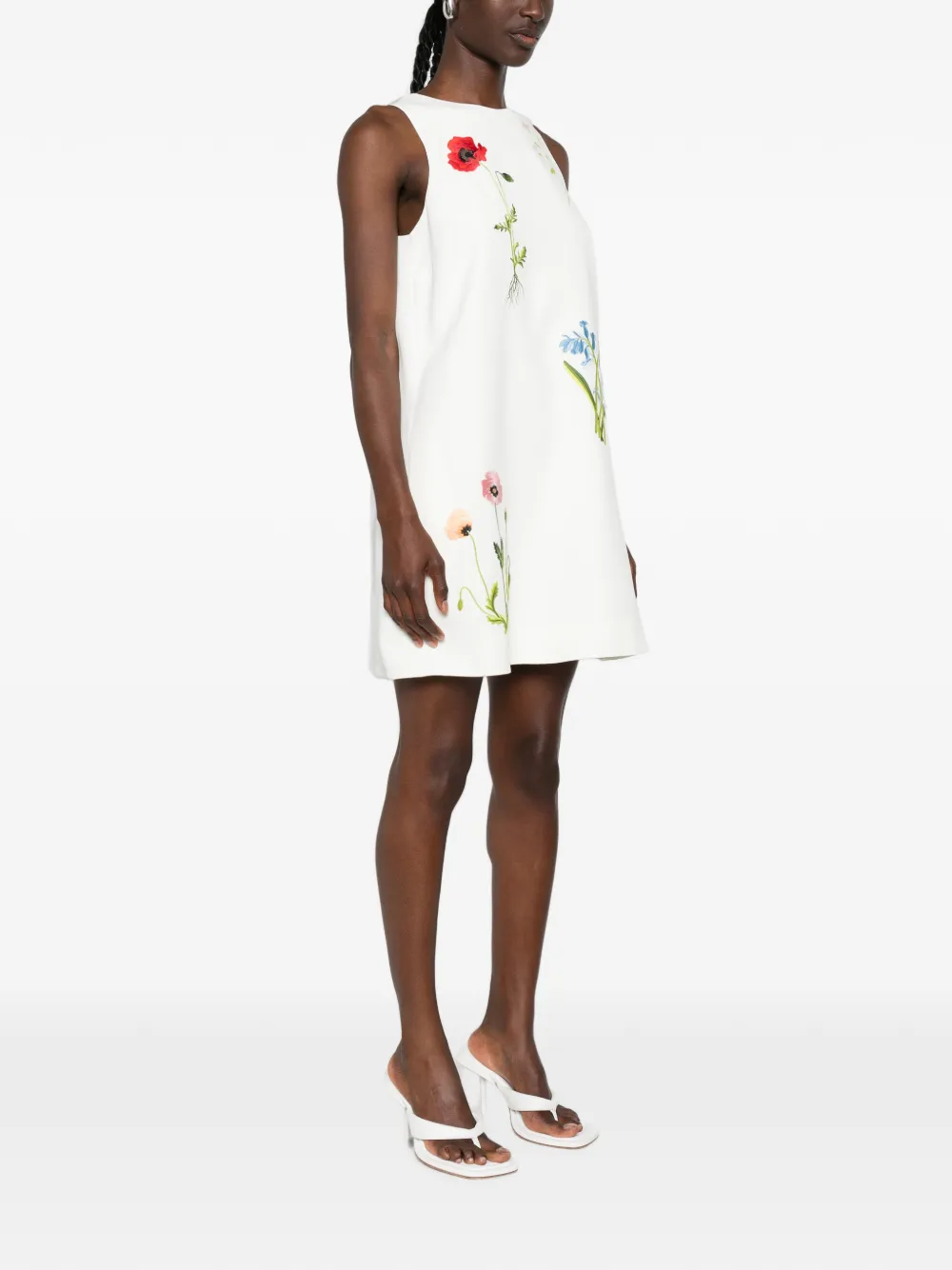 Stella McCartney Jurk met geborduurde bloemen Wit