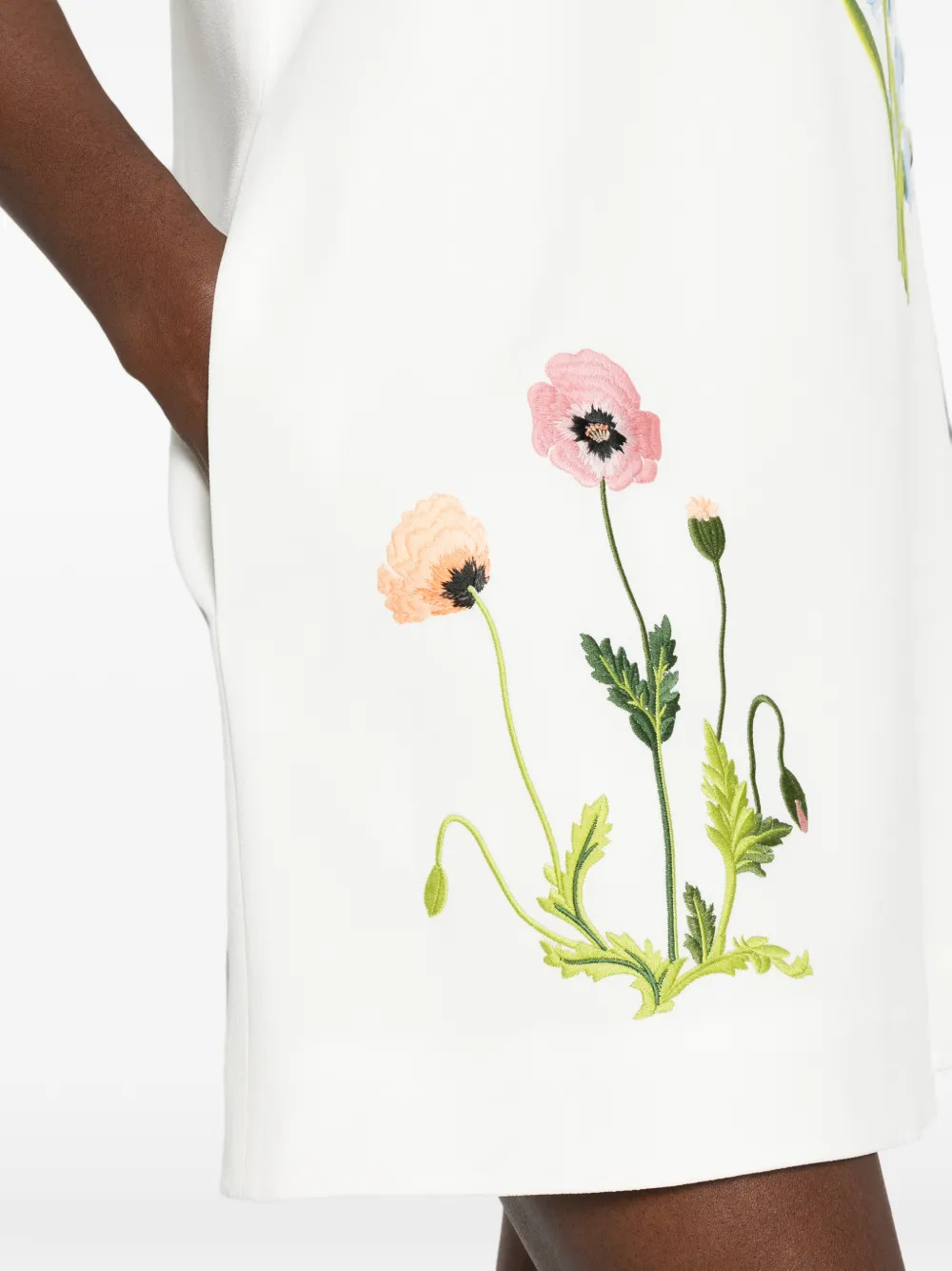 Stella McCartney Jurk met geborduurde bloemen Wit