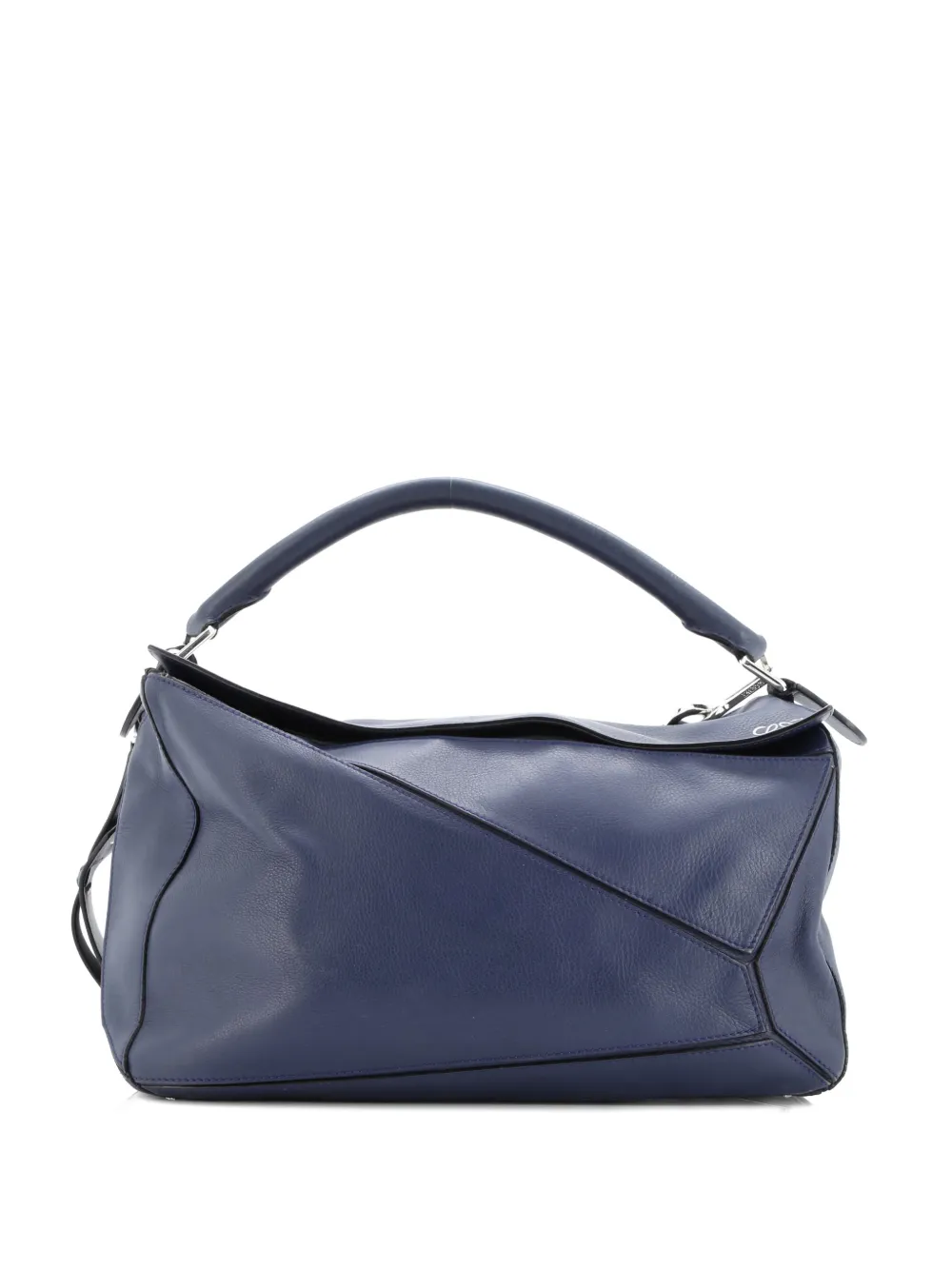 Click to view more detailed imagery on our partner's website Pre-owned Loewe Puzzle Bag Leather Large Satchel In Blue